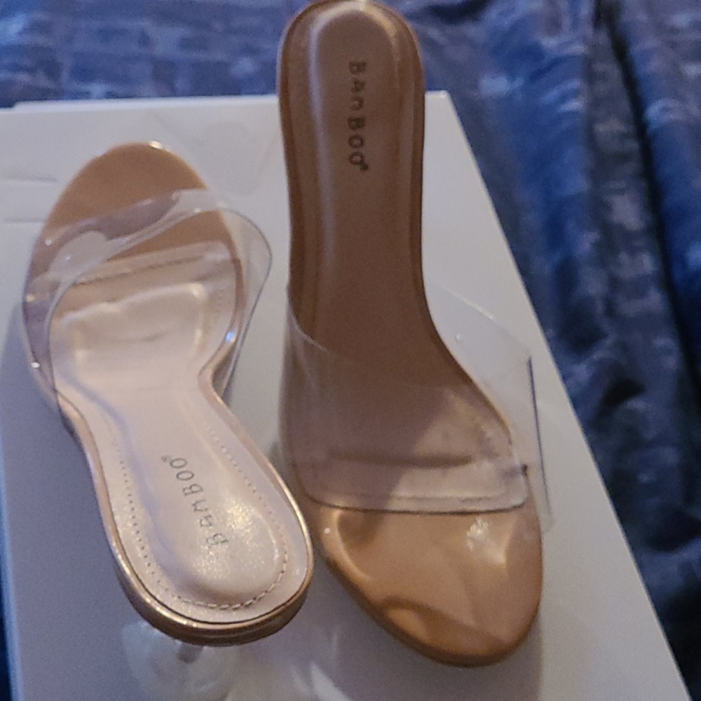 Clear Transparent Slide Heel Size 8